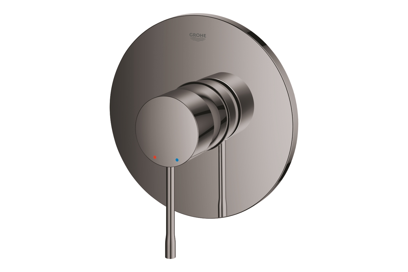 Внешняя часть смесителя для душа GROHE Essence скрытого монтажа, круглая, темный графит глянец (24168A01)