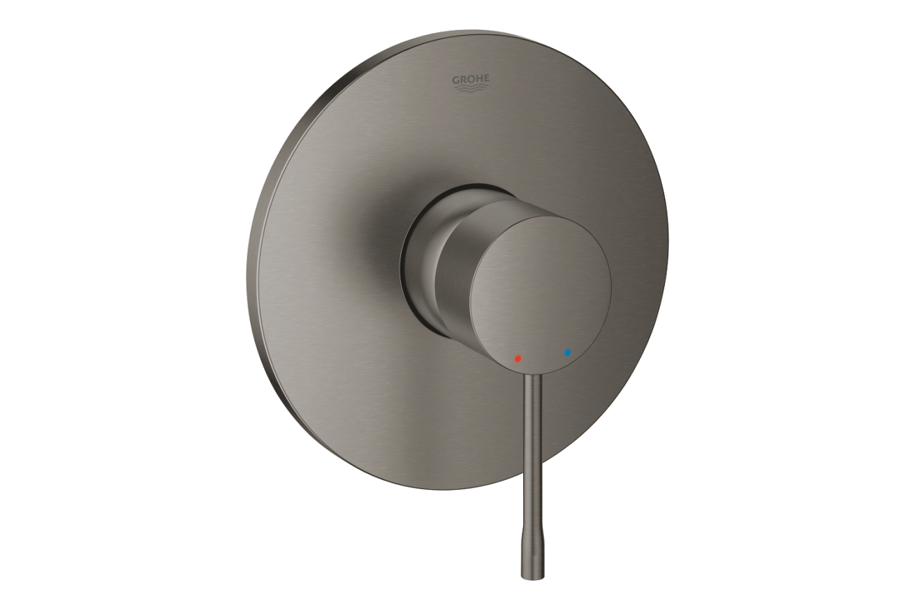 Внешняя часть смесителя для душа GROHE Essence скрытого монтажа, круглая, темный графит матовый (24168AL1)