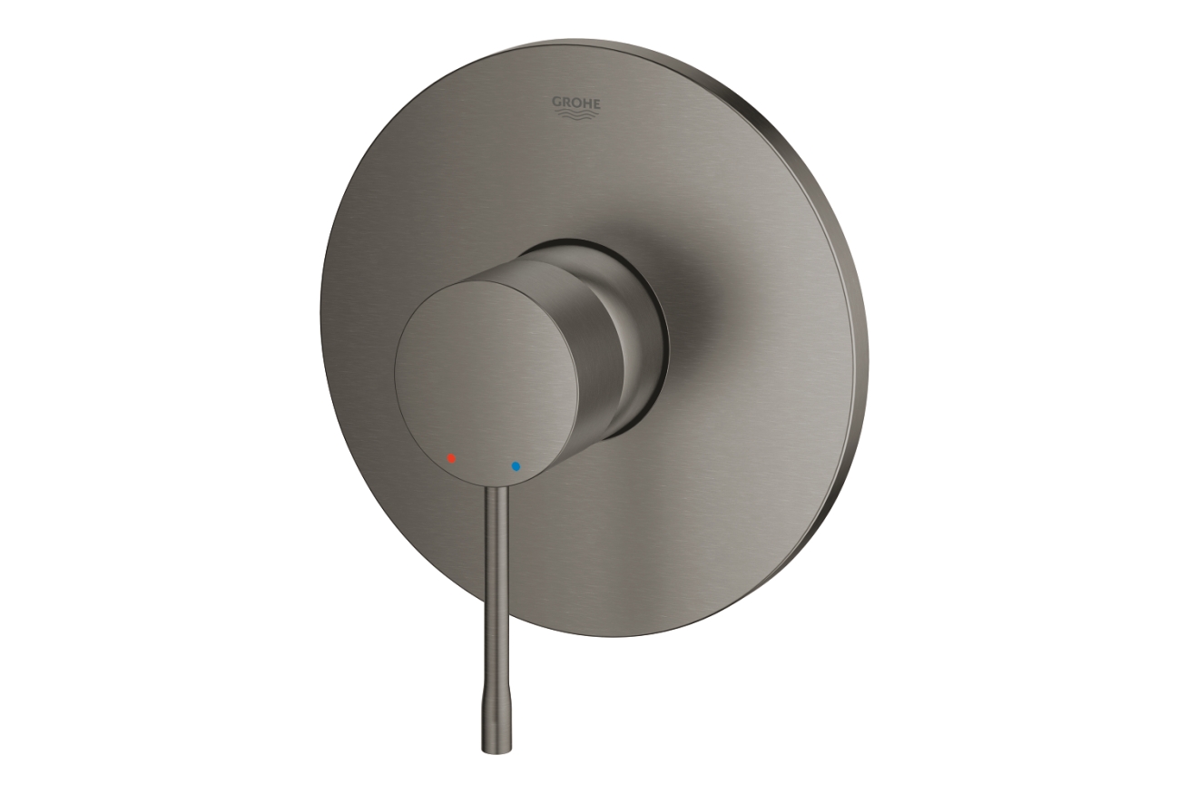 Внешняя часть смесителя для душа GROHE Essence скрытого монтажа, круглая, темный графит матовый (24168AL1)