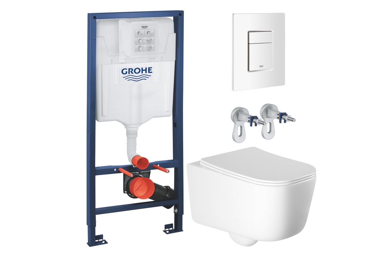 Комплект инсталляции GROHE Rapid SL 38772SH0 с унитазом Aquatek ЛУГАНО AQ2002-00 и сиденьем с микролифтом (NW0323)