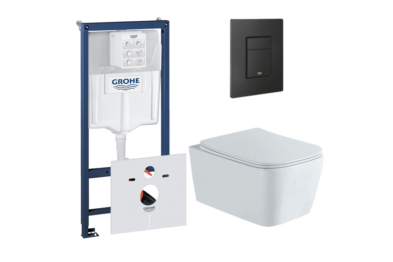 Комплект инсталляции GROHE 38811KF0 с унитазом Aquatek ЛИБРА New и сиденьем с микролифтом (NW0152)