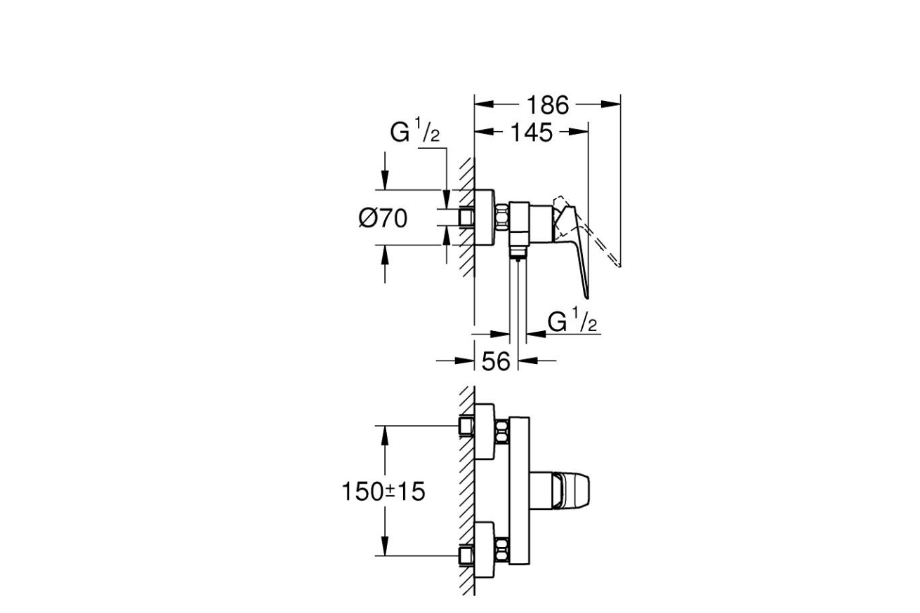 Смеситель для душа GROHE Cubeo, черный матовый (1018242430)
