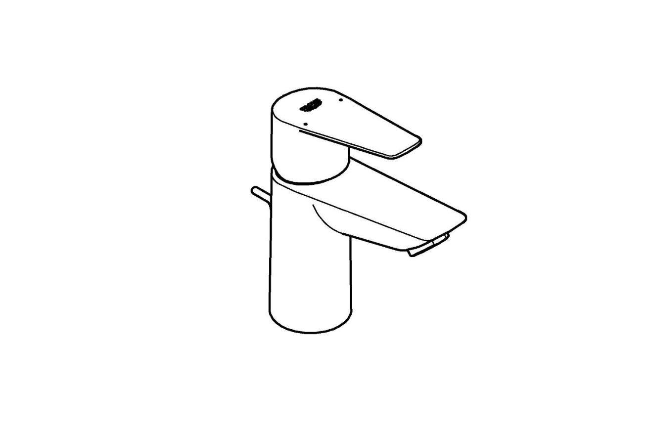 Смеситель для раковины GROHE Start Edge QuickFix с донным клапаном, S-Size, хром (24196001)