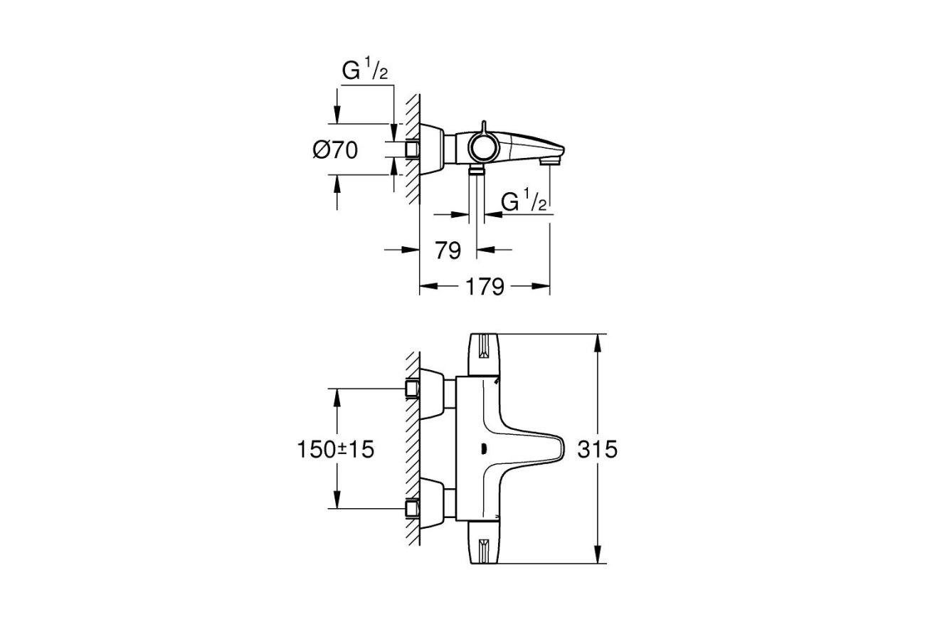 Термостат для ванны GROHE Grohtherm Special, хром (34665000)