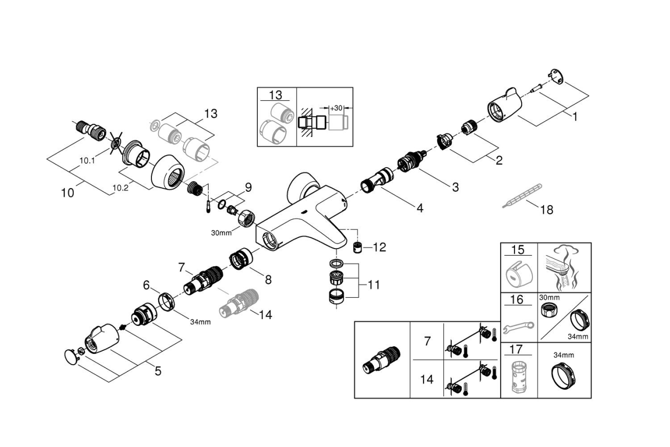Термостат для ванны GROHE Grohtherm Special, хром (34665000)