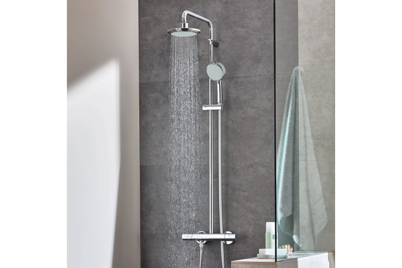 Душевая система GROHE Tempesta Cosmopolitan System 250 Cube с термостатом для душа, хром (26689000)