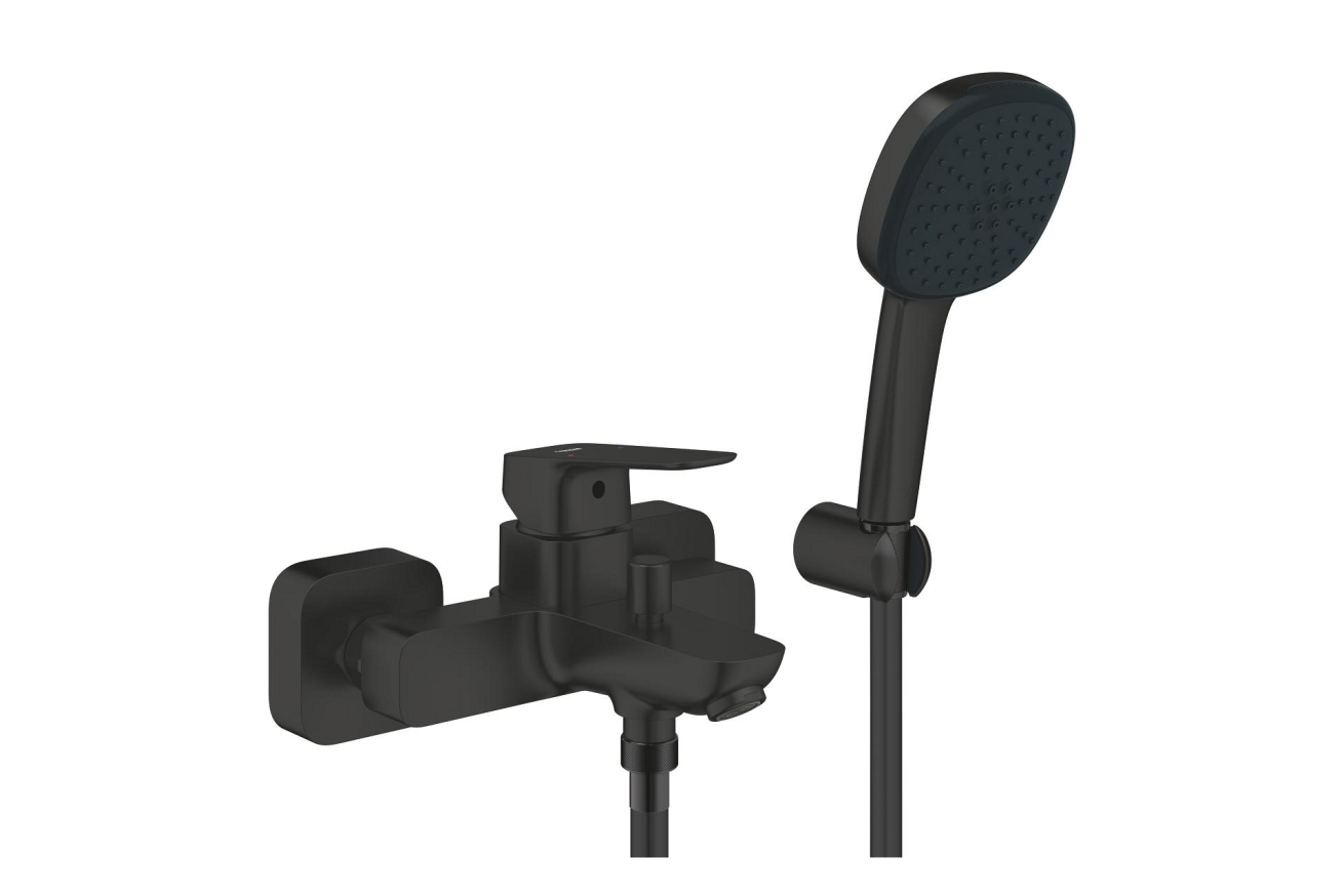 Душевая система GROHE Cubeo со смесителем для ванны, черный матовый (1018142430)