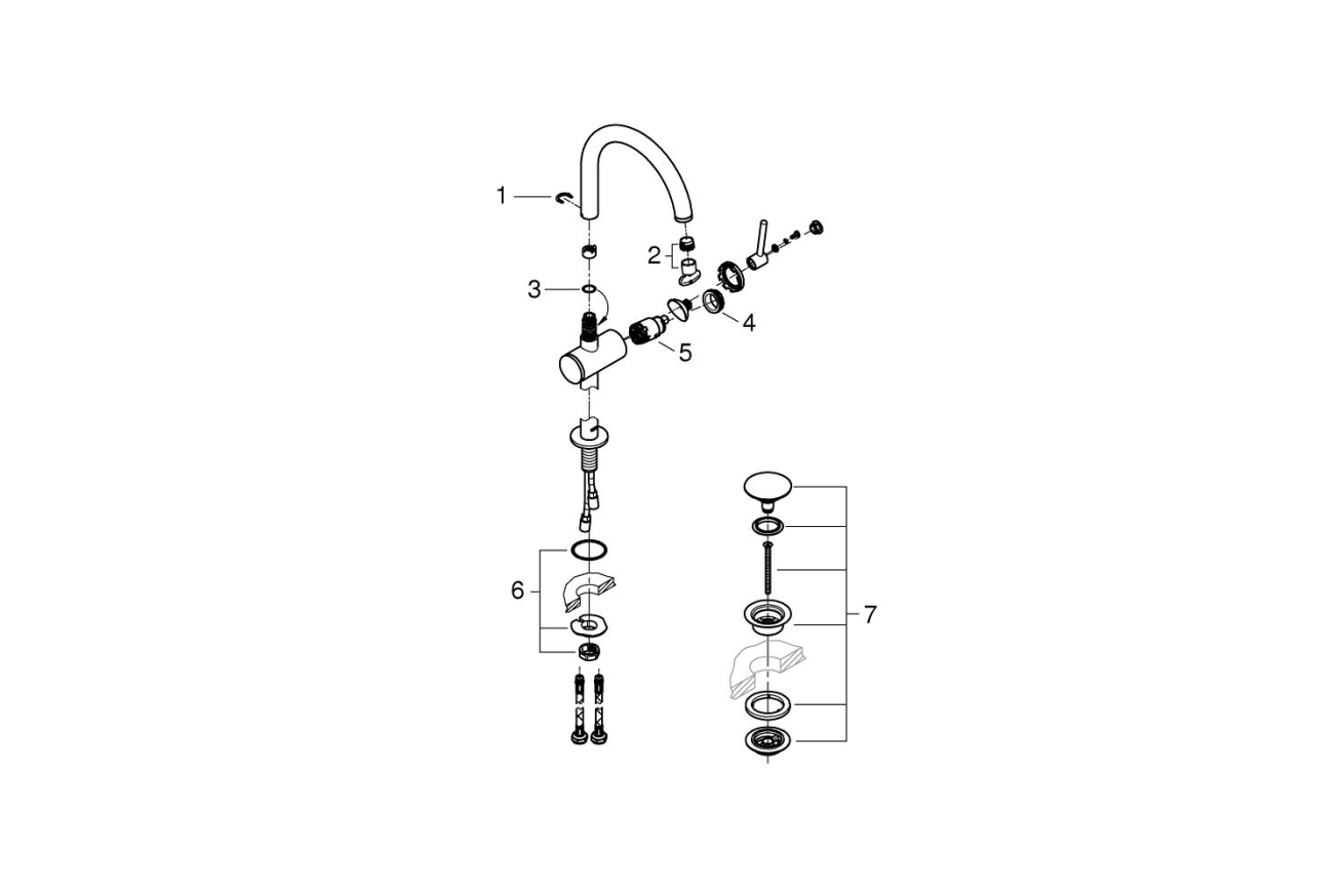 Смеситель для раковины GROHE Atrio, XL-Size, хром (32647003)