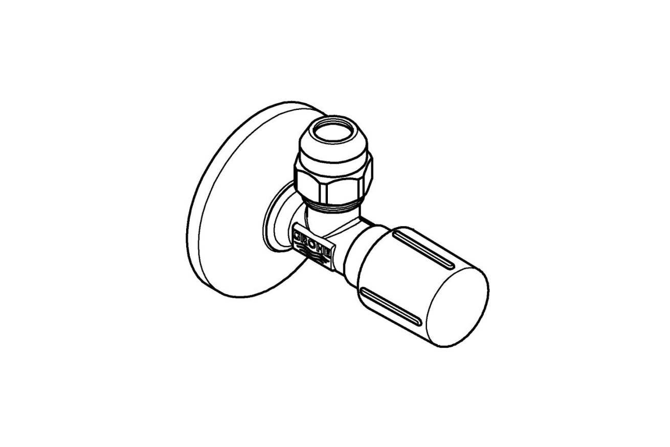 Вентиль угловой GROHE 1/2″-3/8″ для подключения смесителей, хром (22037000)
