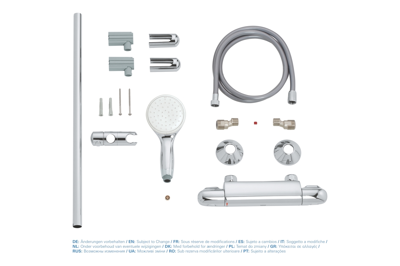 Термостат для душа GROHE Grohtherm 1000 с душевым гарнитуром, хром (34820004)