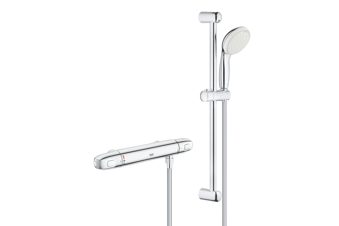 Термостат для душа GROHE Grohtherm 1000 с душевым гарнитуром, хром (34819004)