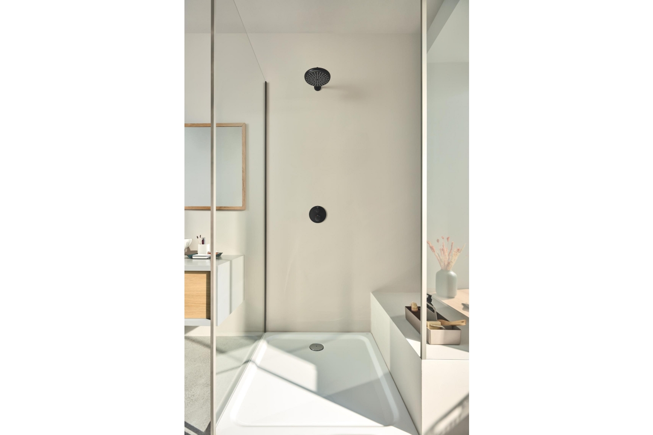Внешняя часть термостата для душа GROHE Grohtherm на 2 потребителя, круглая, матовый черный (1022082430)