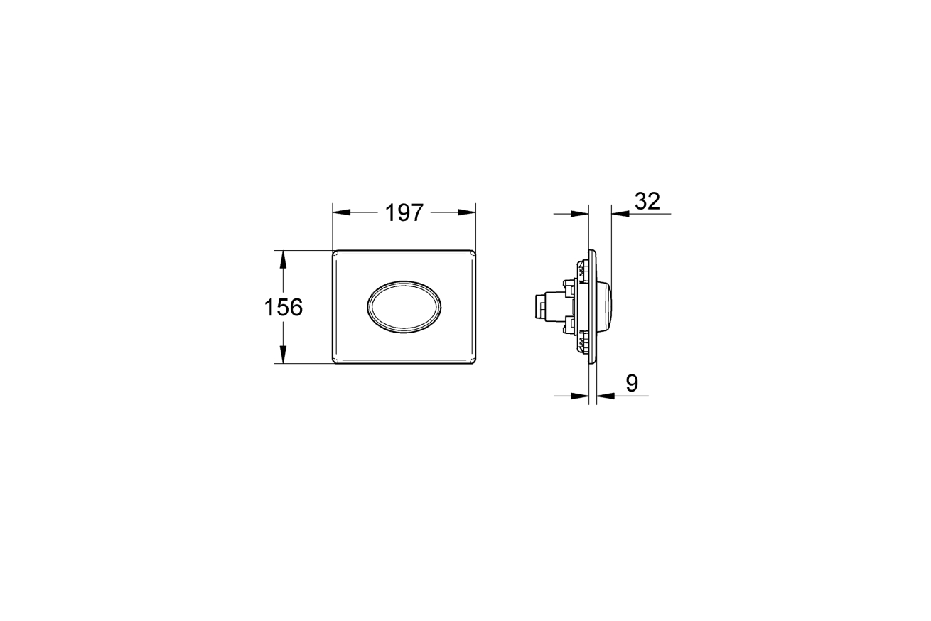 Панель смыва для унитаза GROHE Skate Air, 1 режим, хром (38565000)
