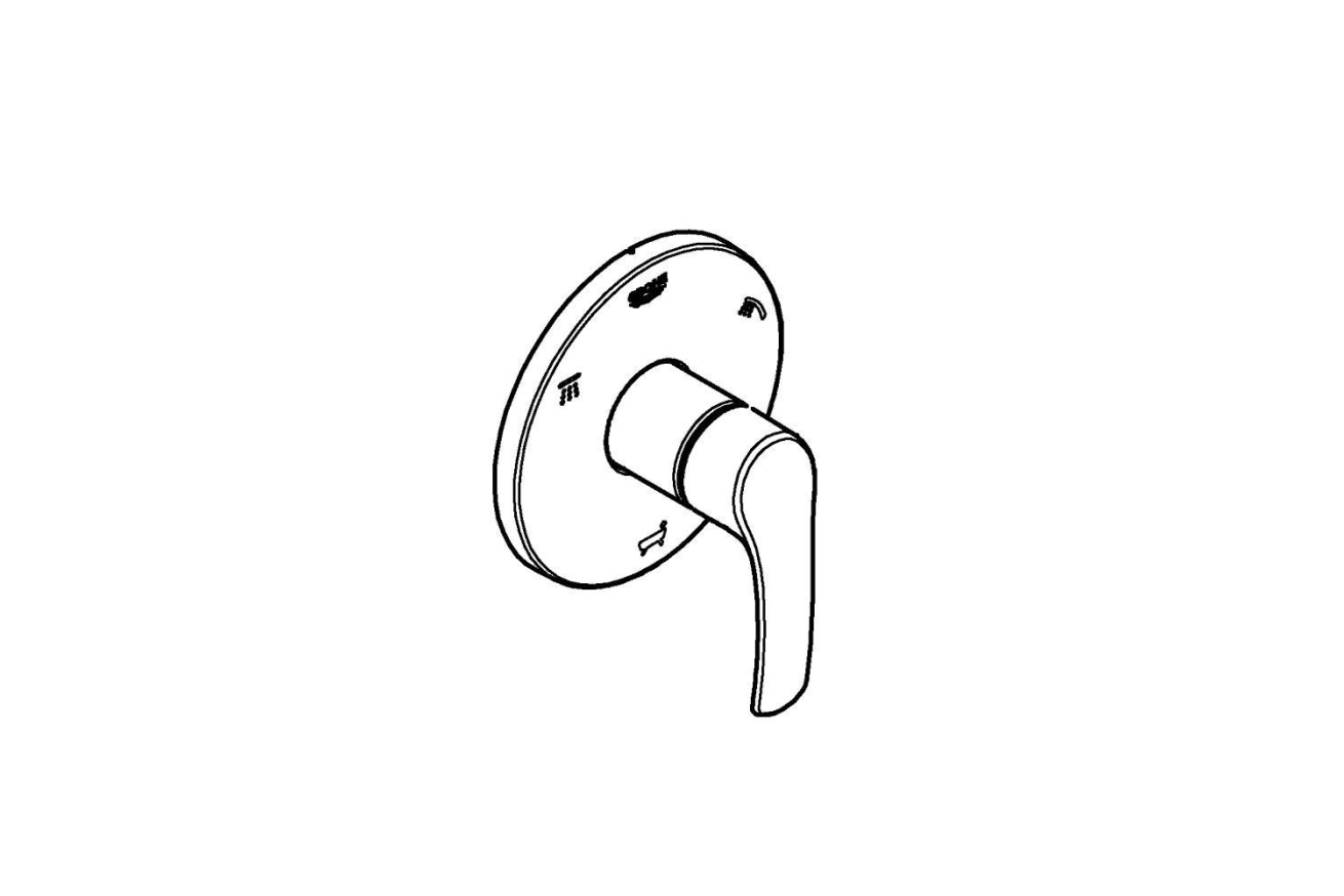 Внешняя часть переключателя потоков GROHE Eurosmart на 3 положения, хром (19972002)