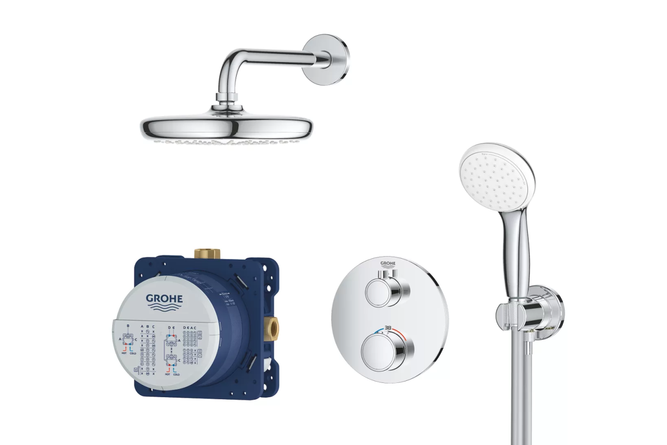 Набор для комплектации душа, с Tempesta 210, GROHE Grohtherm, хром, (34727000)