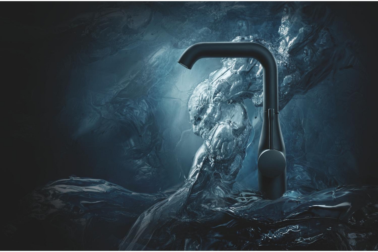 Смеситель для раковины GROHE Essence без донного клапана, L-size, фантомный черный (24177KF1)
