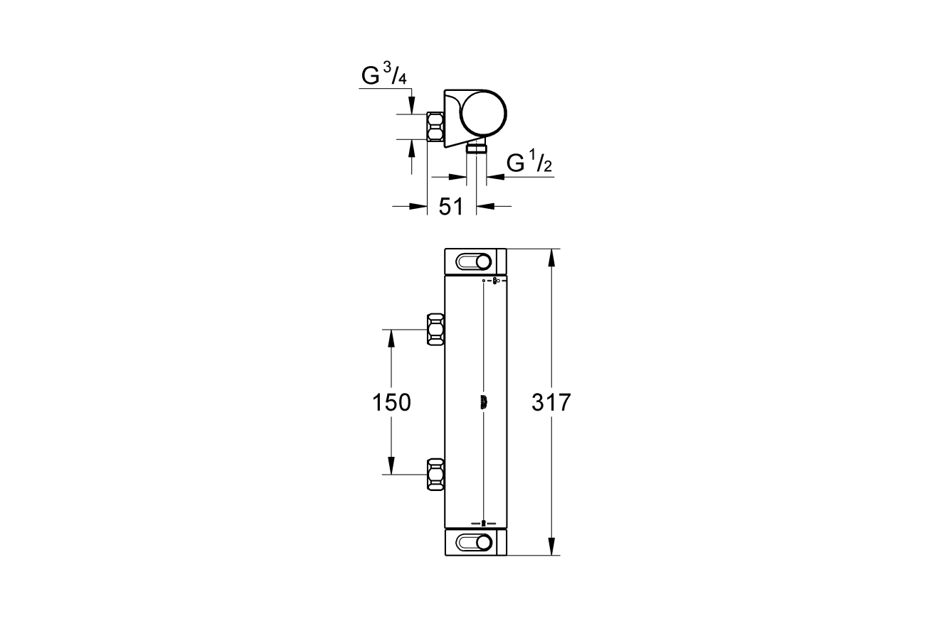 Термостат для душа GROHE Grohtherm 2000, хром (34170001)