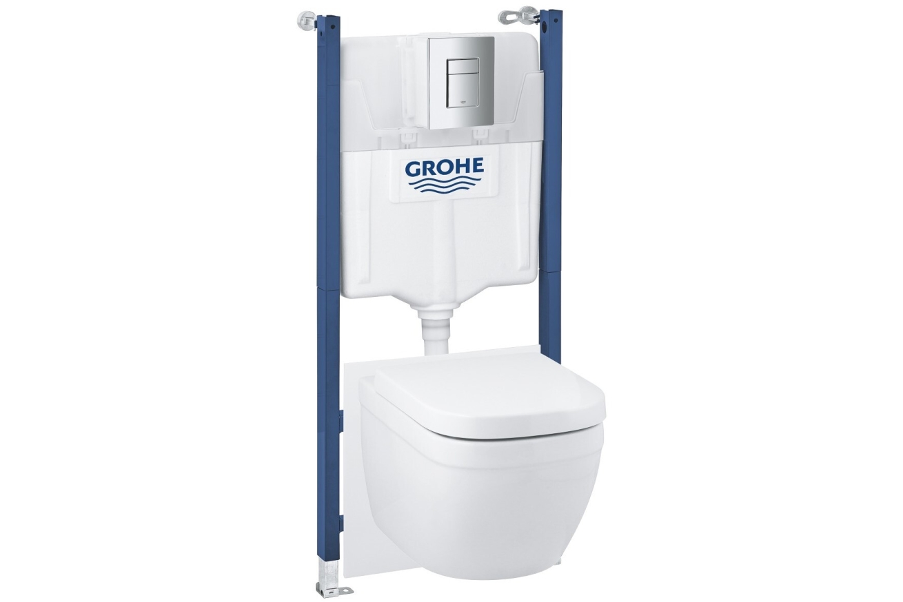 Комплект инсталляции GROHE Solido 5 в 1 с унитазом Euro Ceramic и сиденьем (39889000)