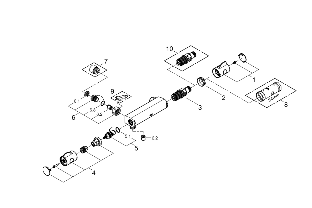 Термостат для душа GROHE Grohtherm 800, хром (34561000)