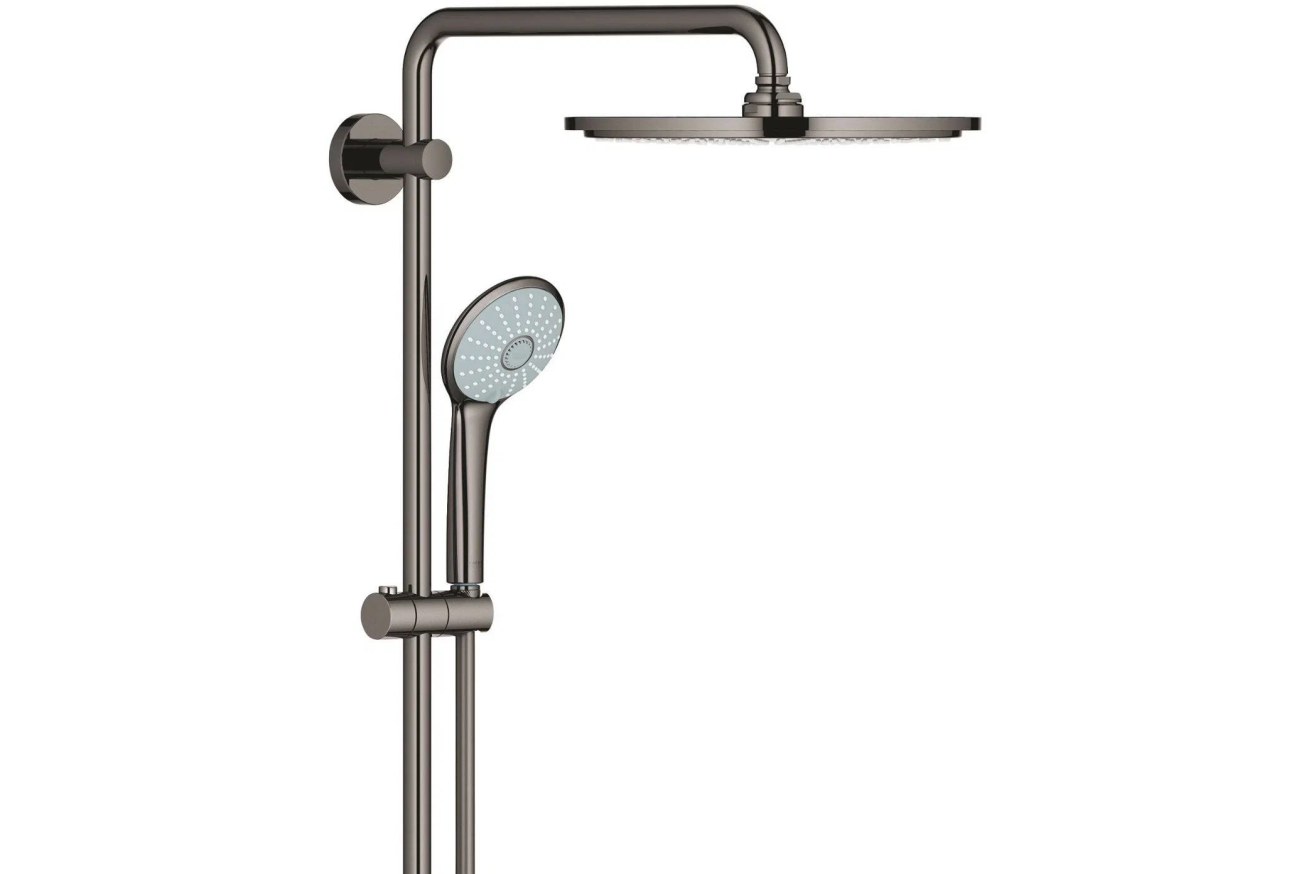 Душевая система GROHE Euphoria System 310 с термостатом для душа, темный графит глянцевый (26075A00)