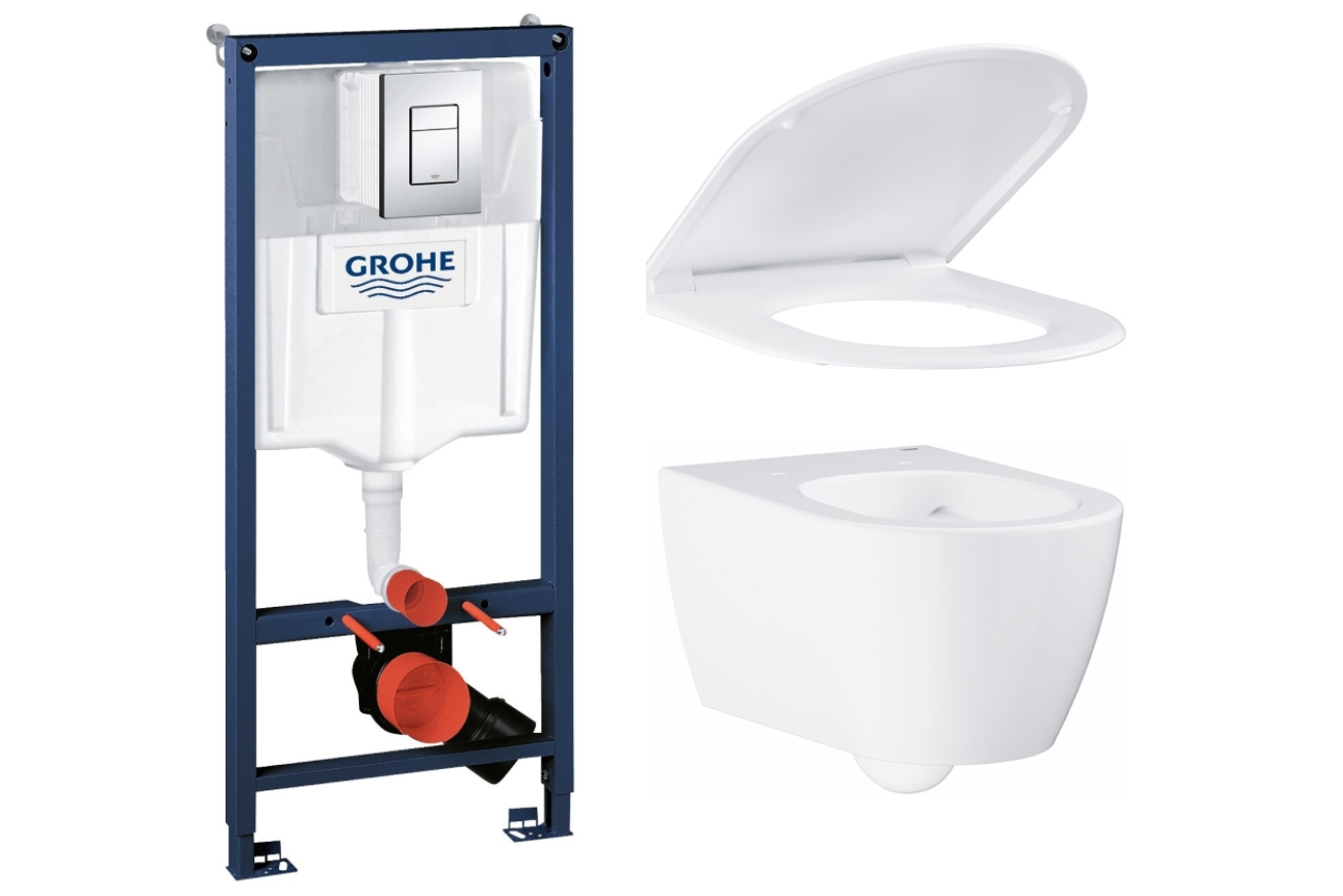 Комплект инсталляции GROHE Rapid SL с унитазом Essence  и сиденьем с микролифтом (NW0127)
