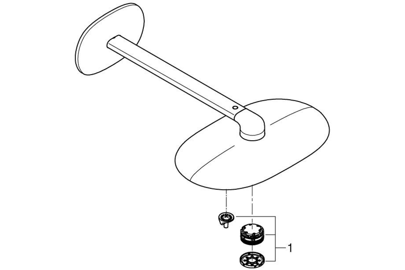 Верхний душ GROHE Rainshower SmartControl 360x220, 2 режима, 450 мм, белая луна (26254LS0)