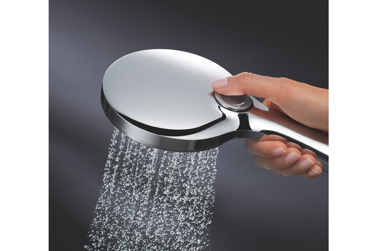 Ручной душ GROHE Rainshower SmartActive 130, 9.5 л/мин, 3 режима, белая луна (26574LS0)