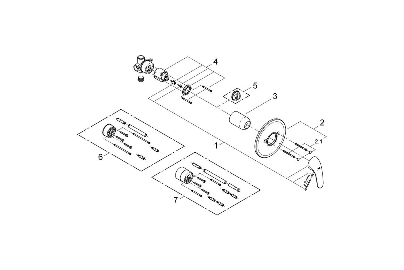 Смеситель для душа GROHE Euroeco, хром (32742000)