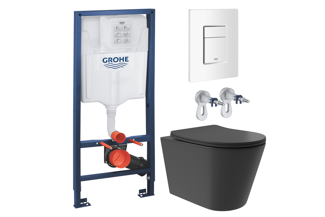 Комплект инсталляции GROHE Rapid SL 38772SH0 с унитазом Aqueduto CONE Plus CONT0240 и сиденьем с микролифтом (NW0223)