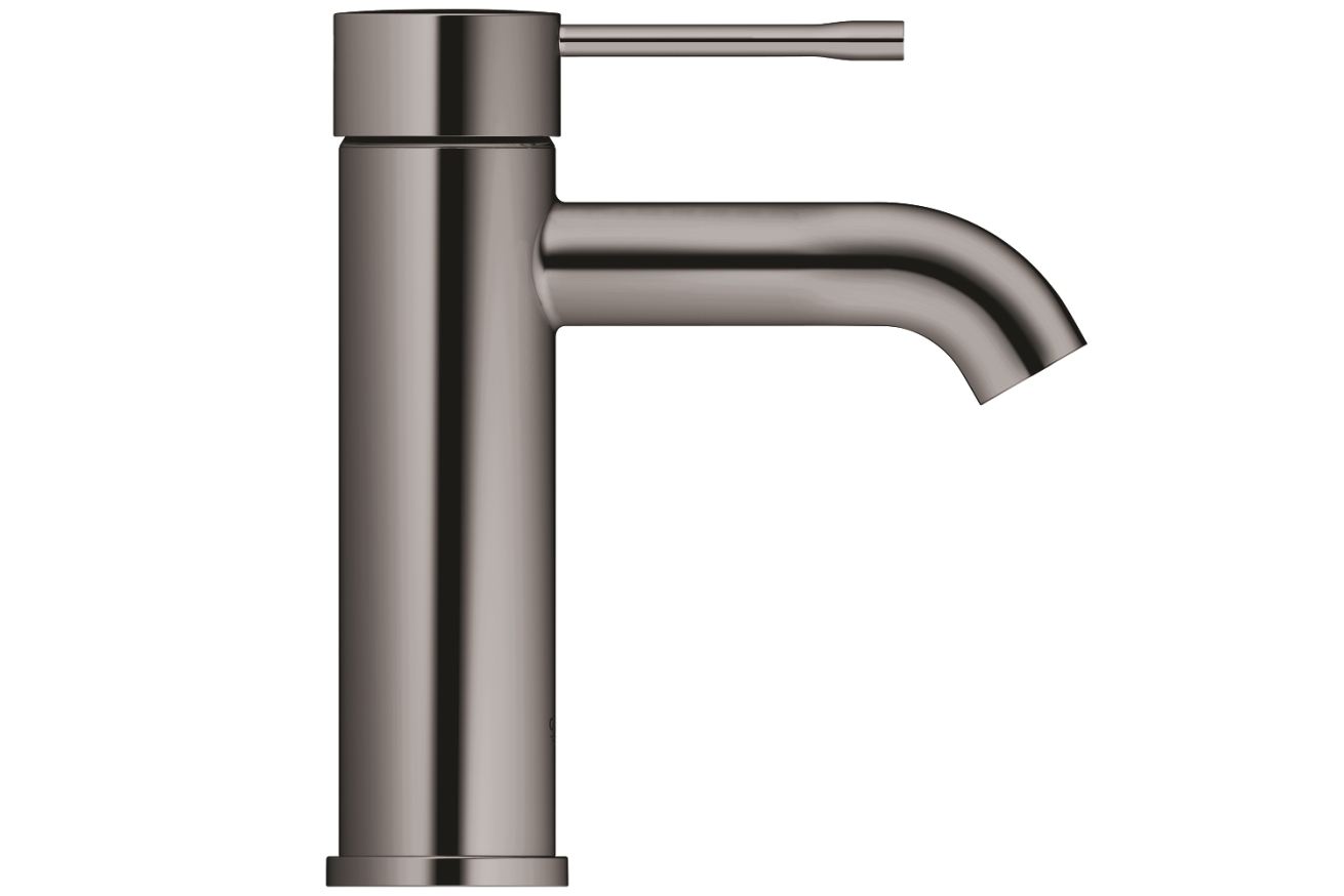 Смеситель для раковины GROHE Essence без донного клапана, S-size, темный графит глянцевый (24172A01)