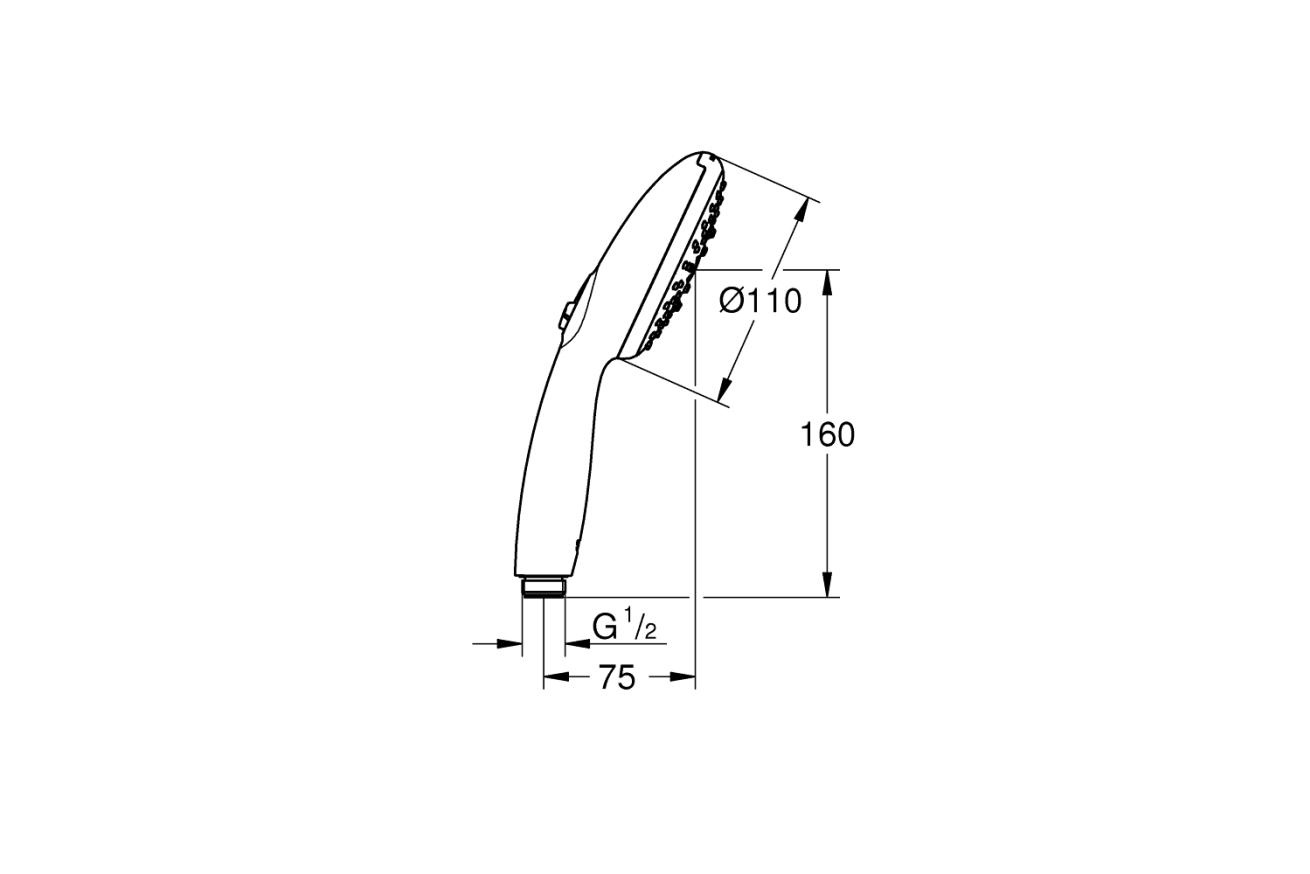 Ручной душ GROHE Tempesta 110, 13,5 л/мин, 3 режима, хром (28261003)