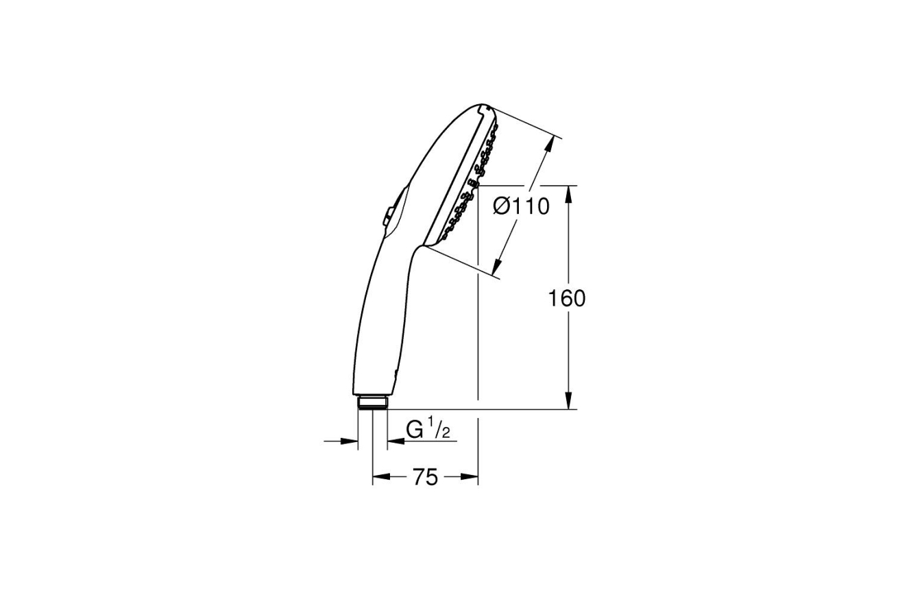 Ручной душ GROHE Tempesta 110, 13,5 л/мин, 2 режима, хром (27597003)