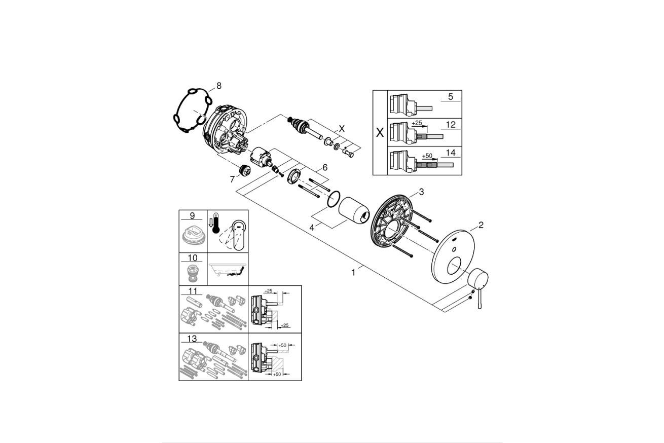 Душевая система GROHE Essence со смесителем для ванны, теплый закат глянец (25287DA0)