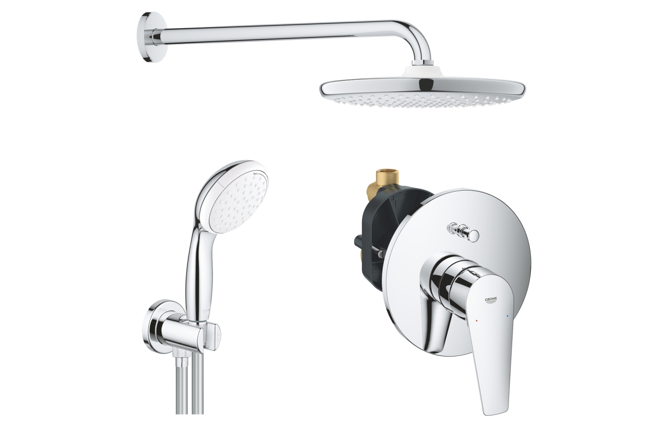 Душевая система GROHE BauEdge со смесителем для ванны, хром (1000191)