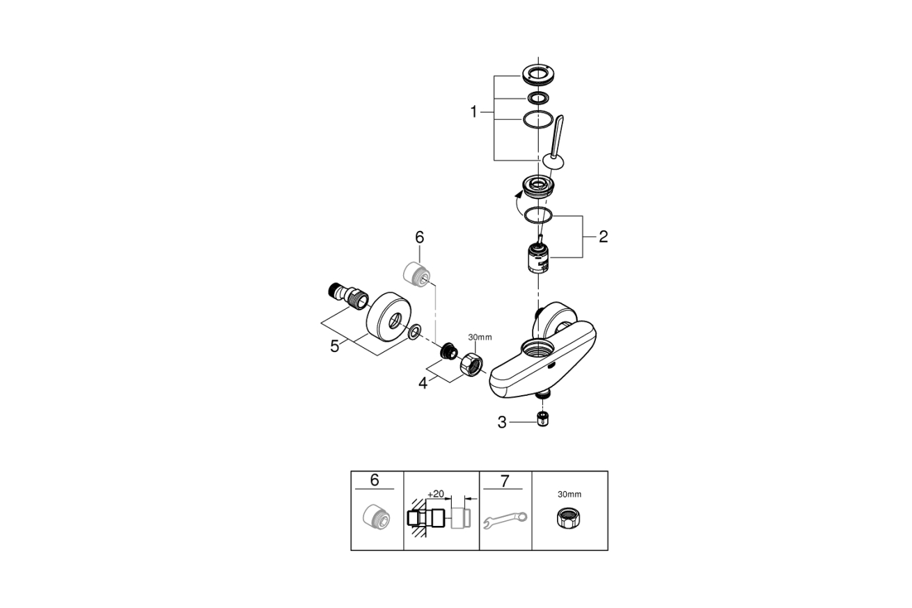 Смеситель для душа GROHE Eurodisc Joy, хром (23430000)