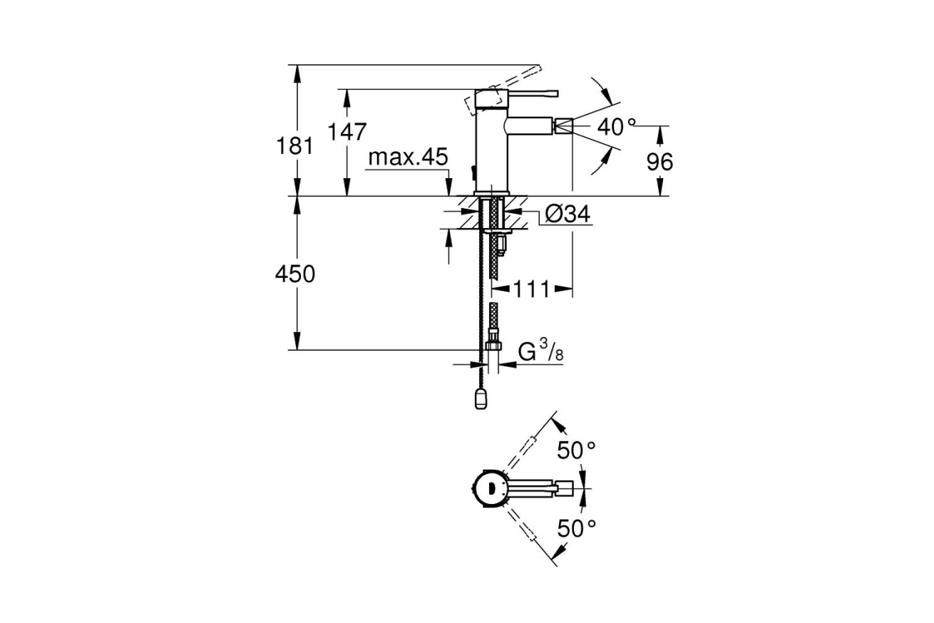 Смеситель для биде GROHE Essence, хром (32934001)