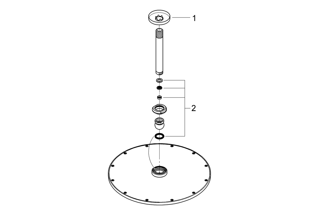 Верхний душ GROHE Rainshower Cosmopolitan 310, 8 л/мин, 1 режим, 142 мм, суперсталь (26067DC0)