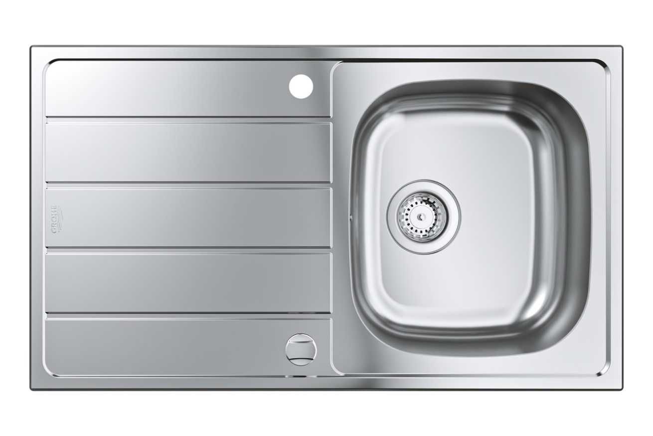 Мойка GROHE K200 45-S 86/50 1.0 с корзинчатым вентилем, нержавеющая сталь (31552SD1)