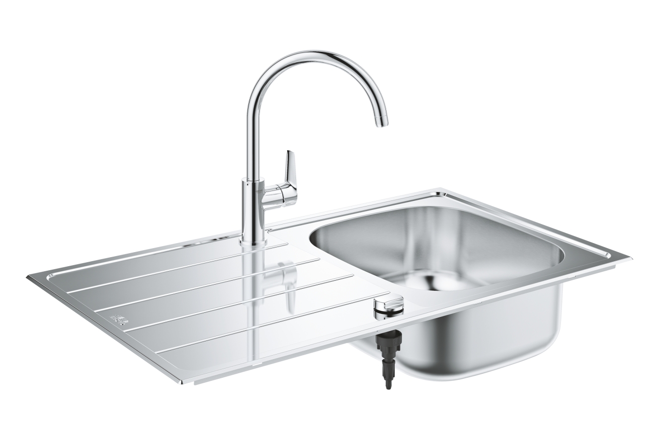 Мойка со смесителем GROHE K200 45-S 86/50 1.0, нержавеющая сталь (31562SD1)