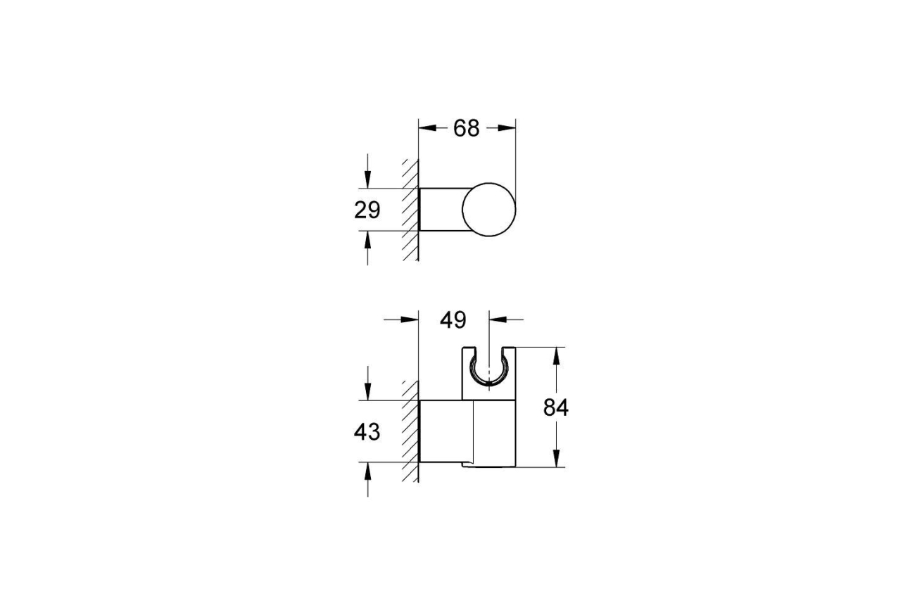 Настенный держатель, GROHE Rainshower, хром, (27055000)