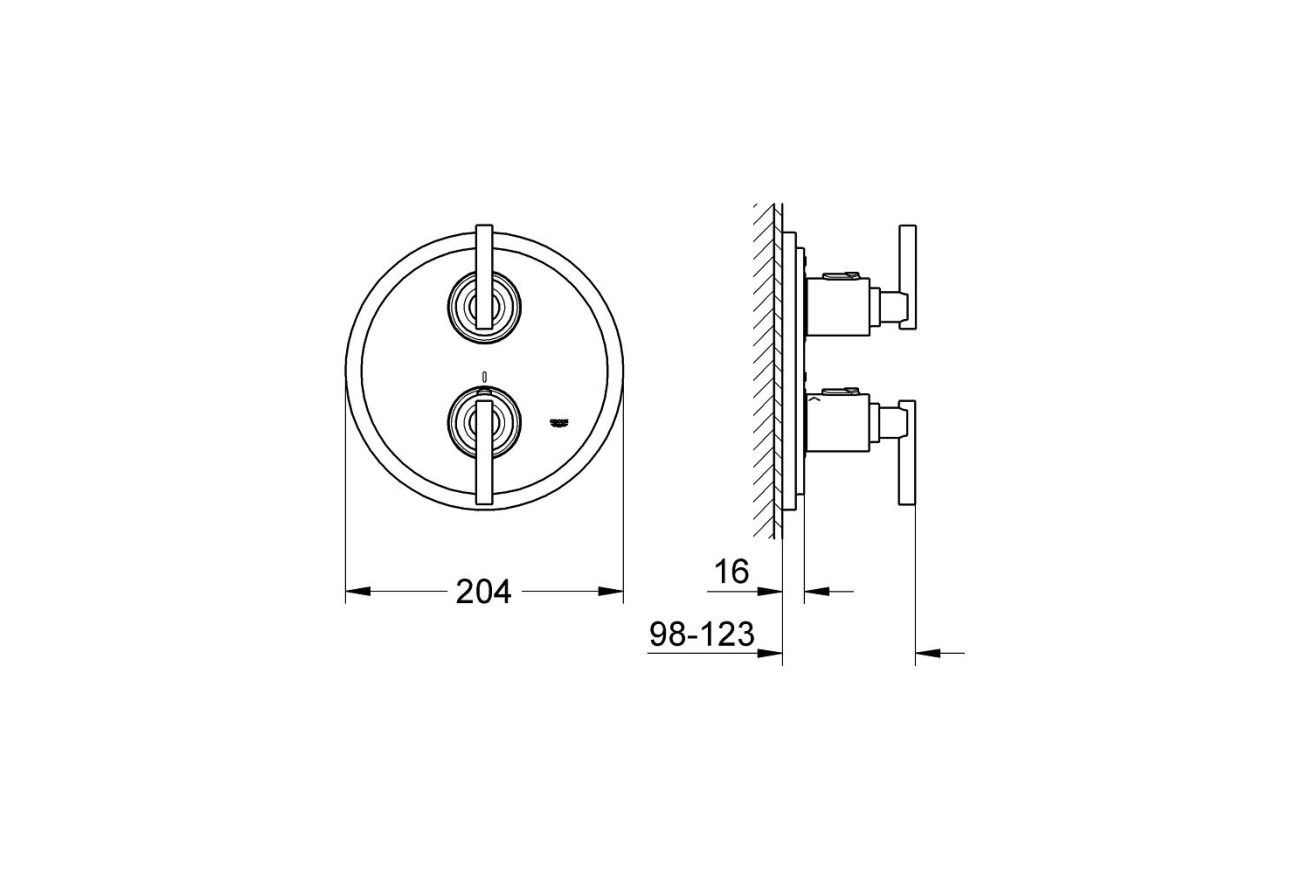 Внешняя часть термостата для ванны GROHE Atrio Jota, хром (19399000)