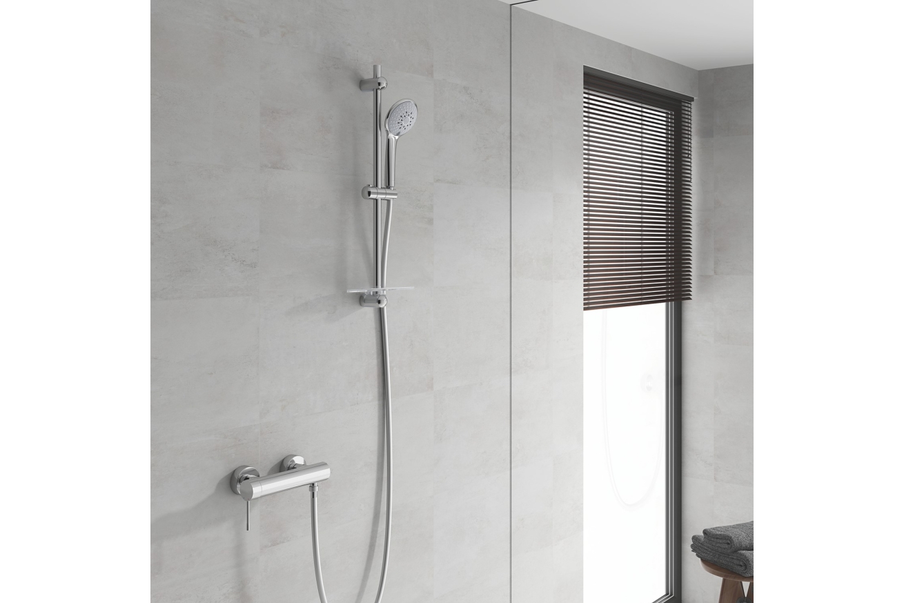 Душевой гарнитур GROHE Euphoria 110 Champagne с мыльницей, 3 режима струи, душевая штанга 600 мм, 17 л/мин, хром (27232001)