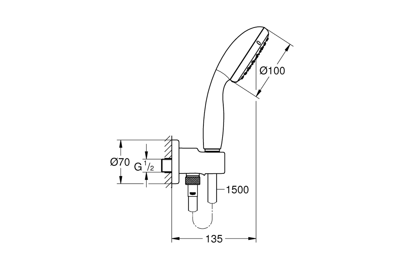 Душевая система GROHE BauEdge со смесителем для ванны, хром (1000191)