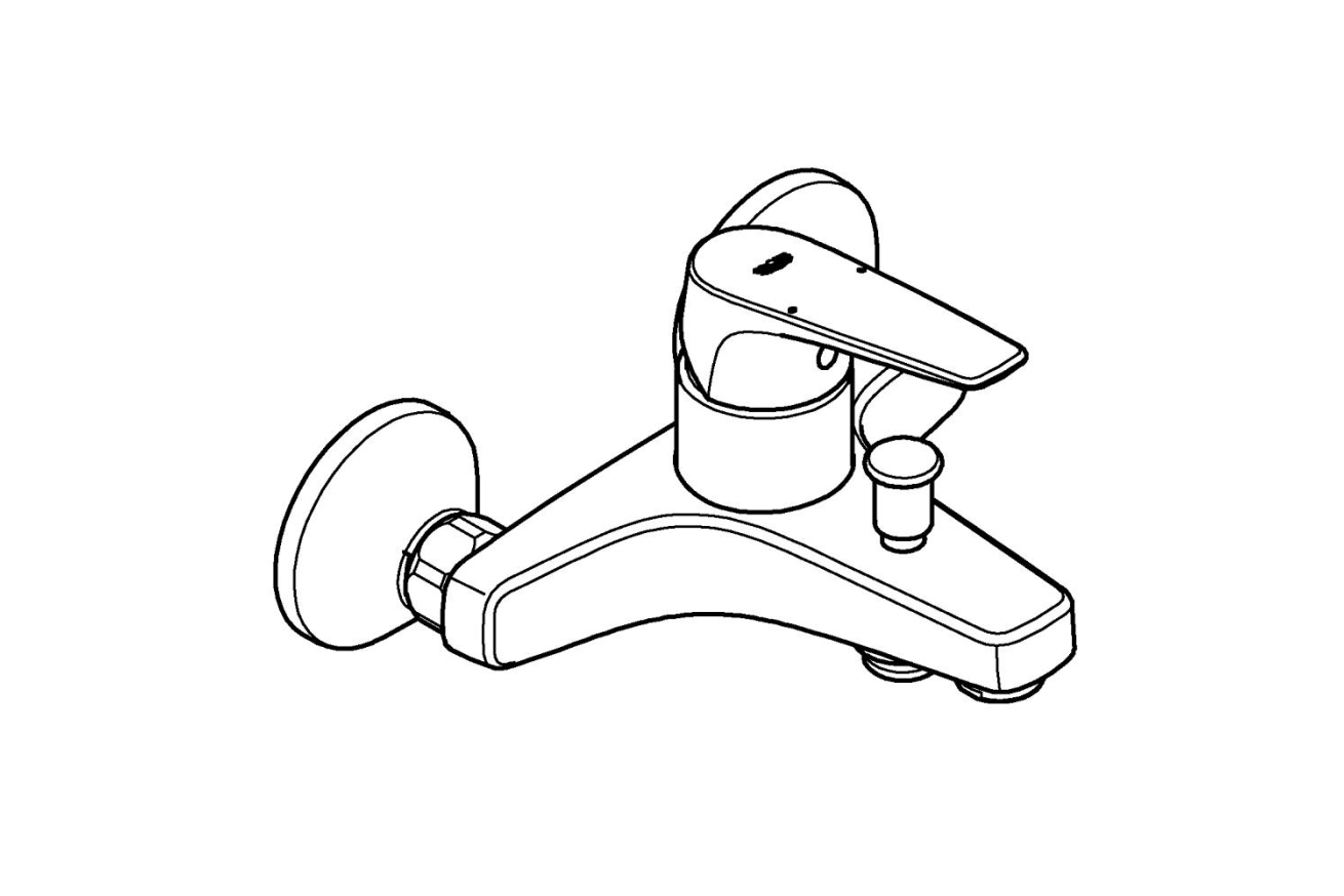 Смеситель для ванны GROHE BauFlow, хром (23601000)
