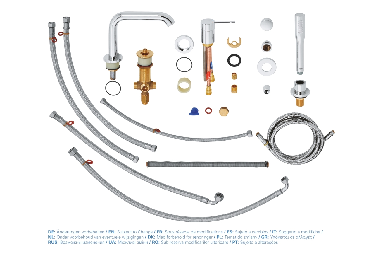 Смеситель для ванны GROHE Essence на 4 отверстия, на край ванны, хром (19578001)