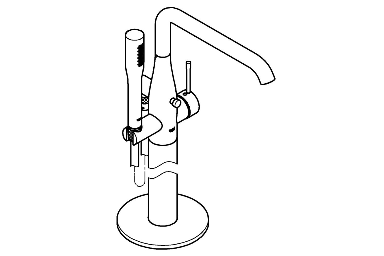 Внешняя часть смесителя для ванны GROHE Essence напольного монтажа, хром (23491001)