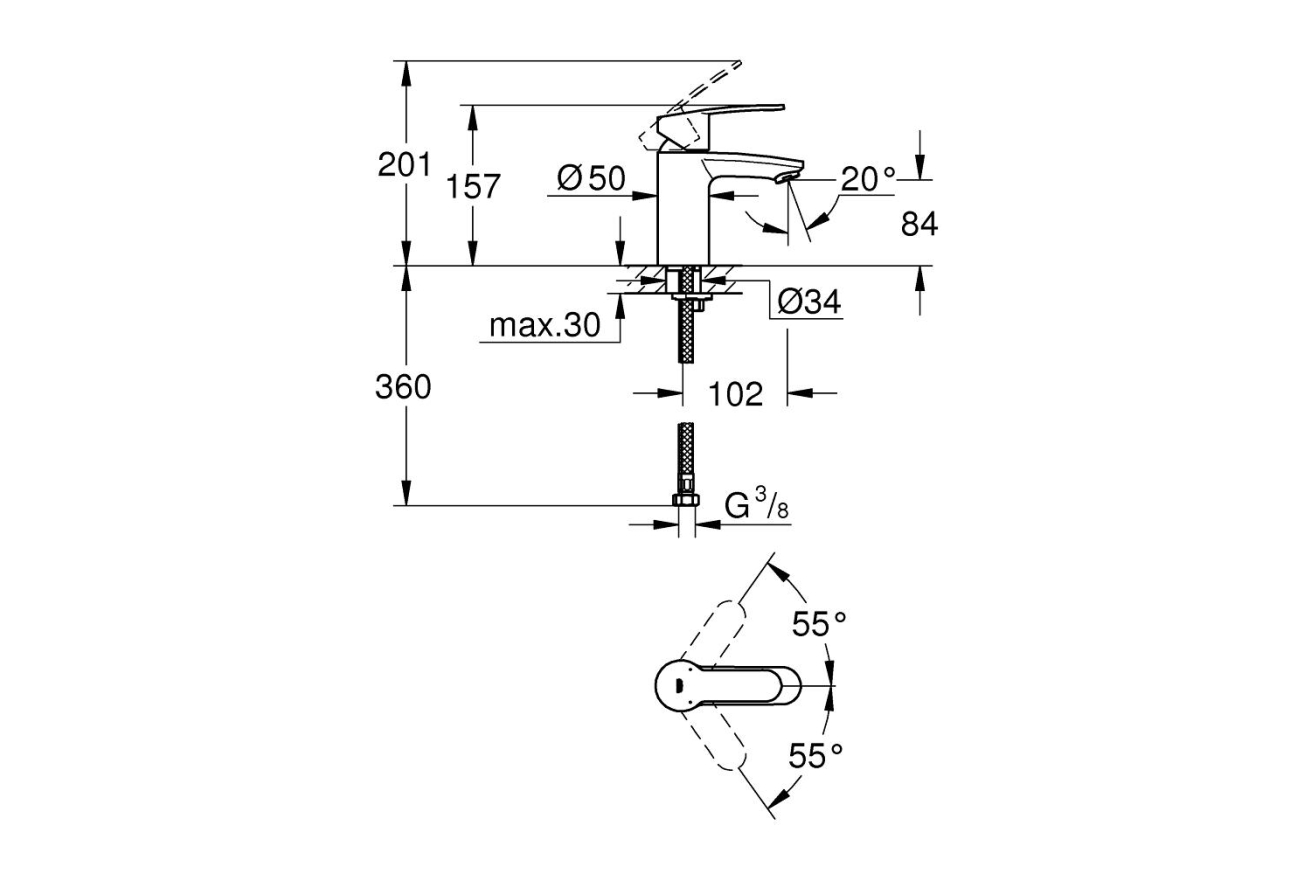 Готовый комплект для ванной комнаты GROHE Eurostyle Cosmopolitan (NB0013-2)