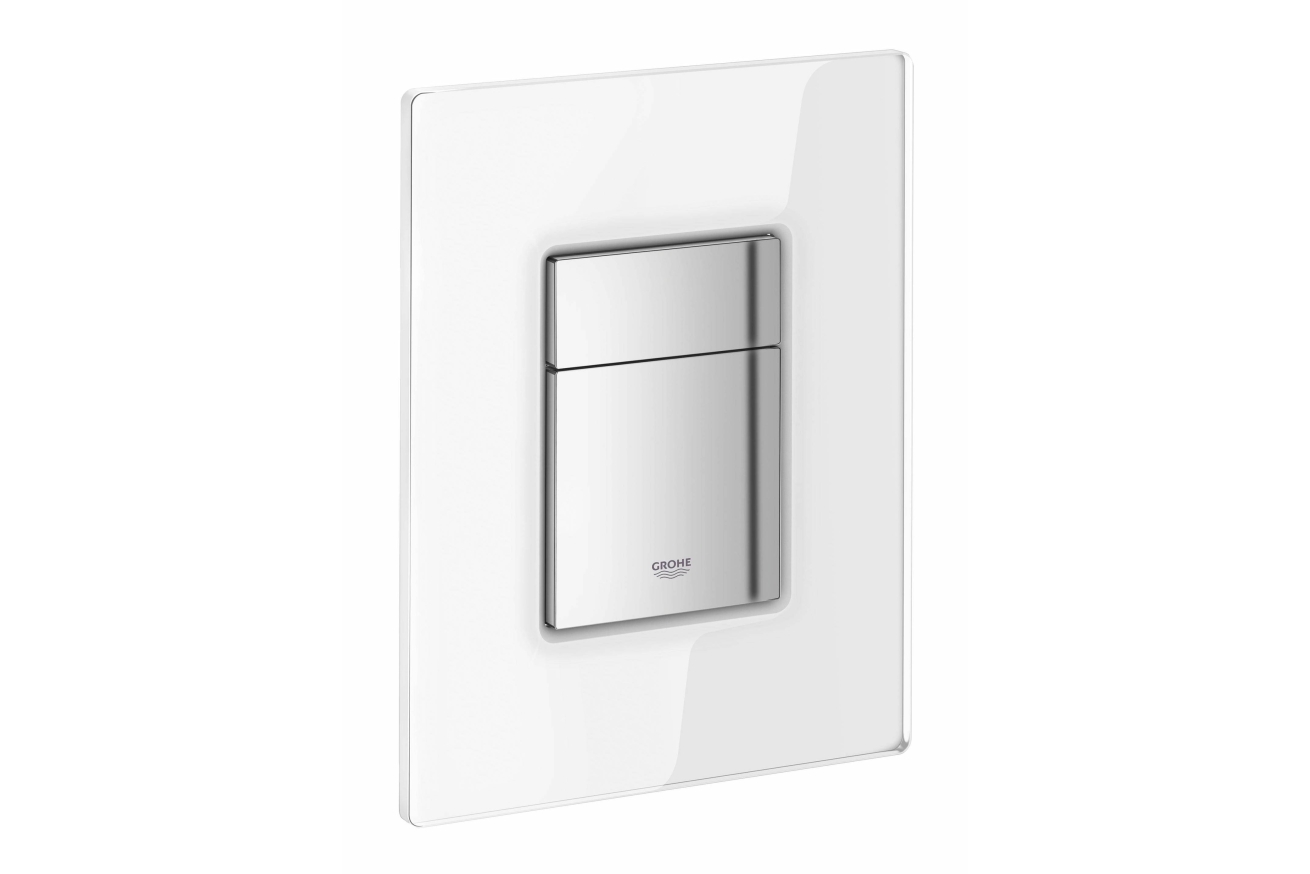 Панель смыва для унитаза GROHE Skate Cosmopolitan Glass, 3 режима, белая луна (38845LS0)