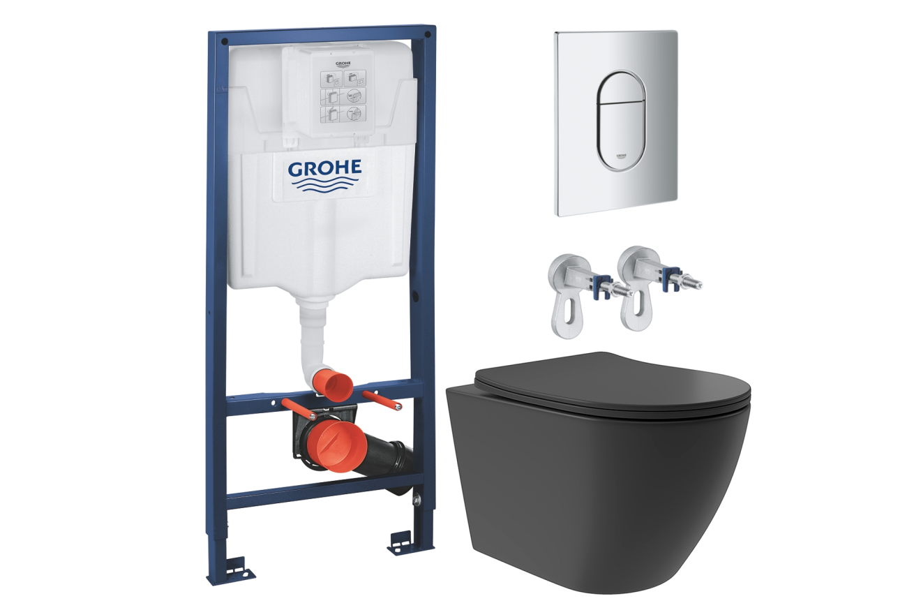 Комплект инсталляции GROHE Rapid SL NW0145/S с унитазом Aqueduto OVO Plus OVOT0240 и сиденьем с микролифтом (NW0212)