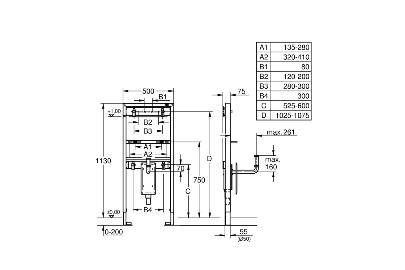 Система инсталляции для раковины GROHE Rapid SL (38625001)